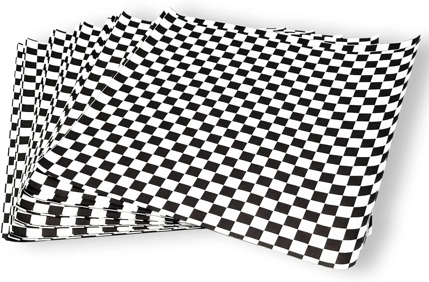 12"x12" Black Checkered Grease Resistant Paper
