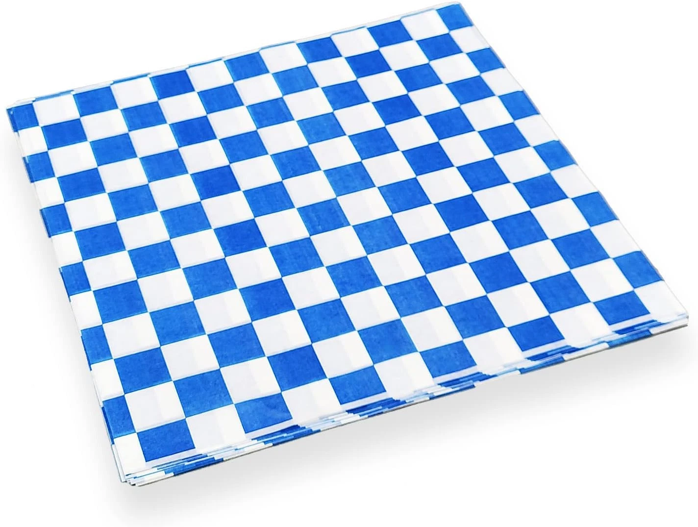 12"x12" Blue Checkered Grease Resistant Paper