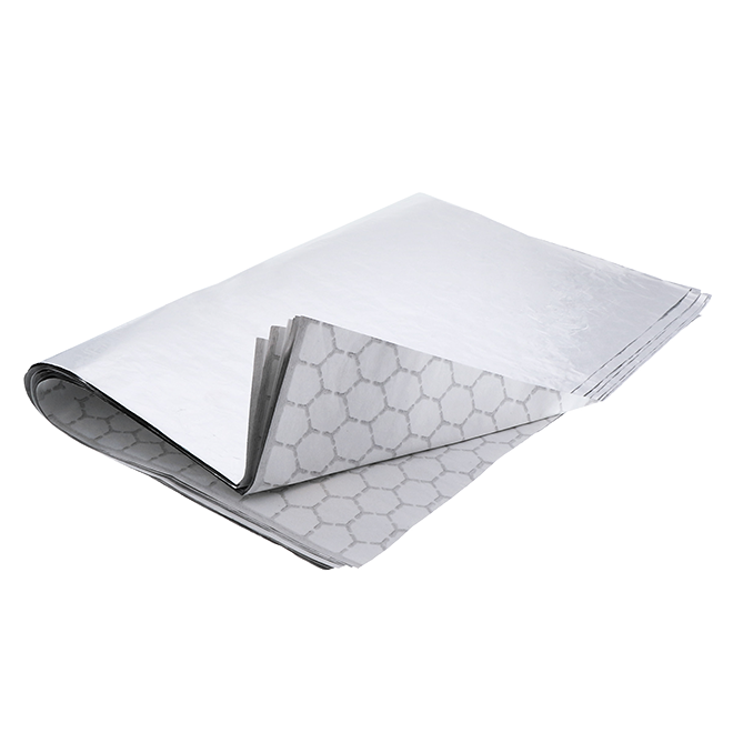 14" x 10" Plain Cushion Foil Paper Silver/White