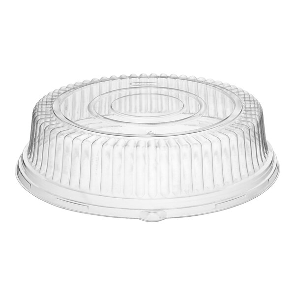 16" Clear PET Plastic Round High Dome Lid (Fits 16" Black Round Tray)
