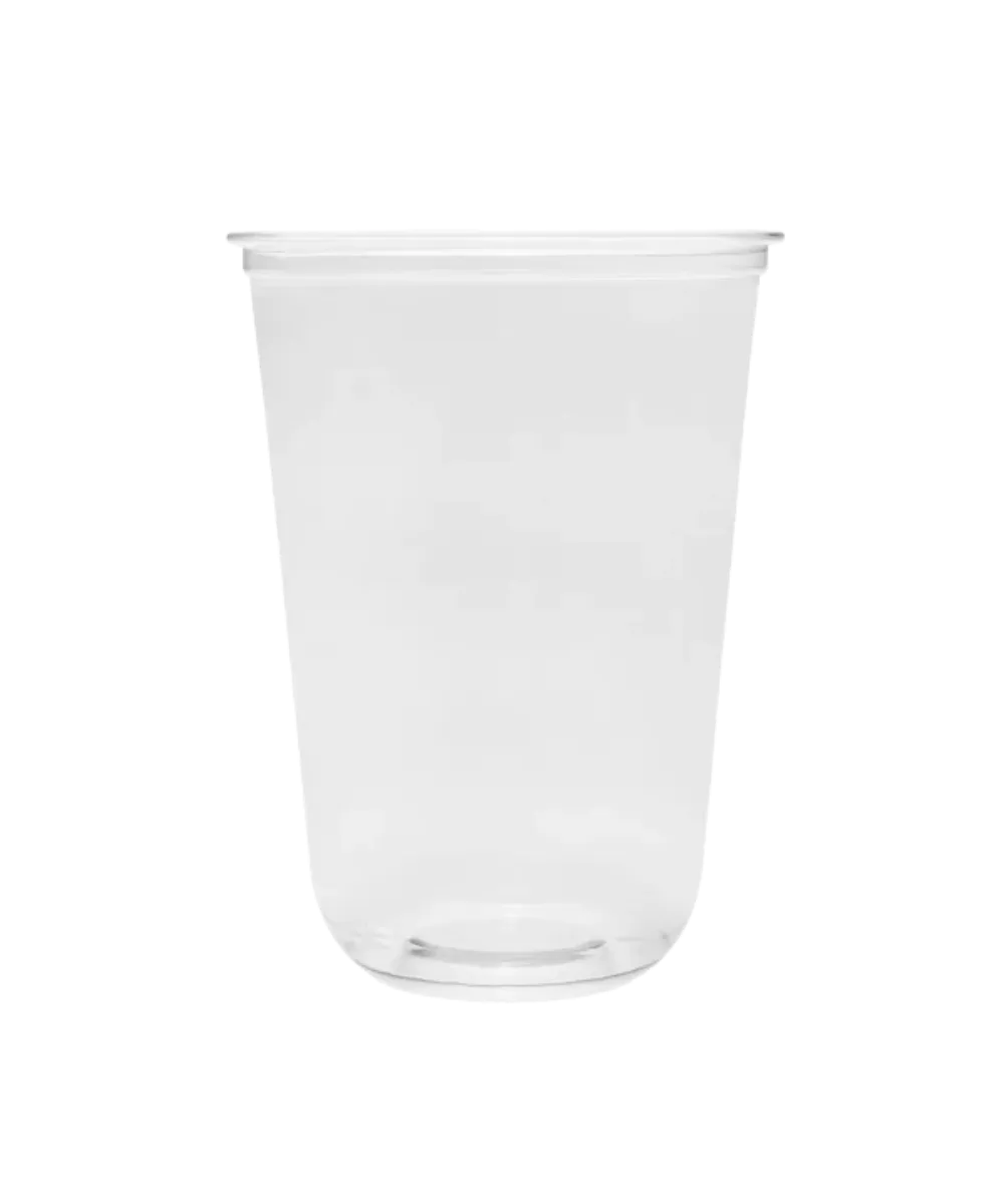 20oz U-Shape (Round Bottom) Clear PET Plastic Cold Cups 98mm