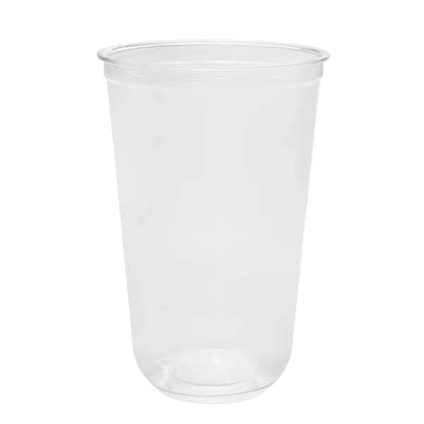 24oz U-Shape (Round Bottom) Clear PET Plastic Cold Cups 98mm