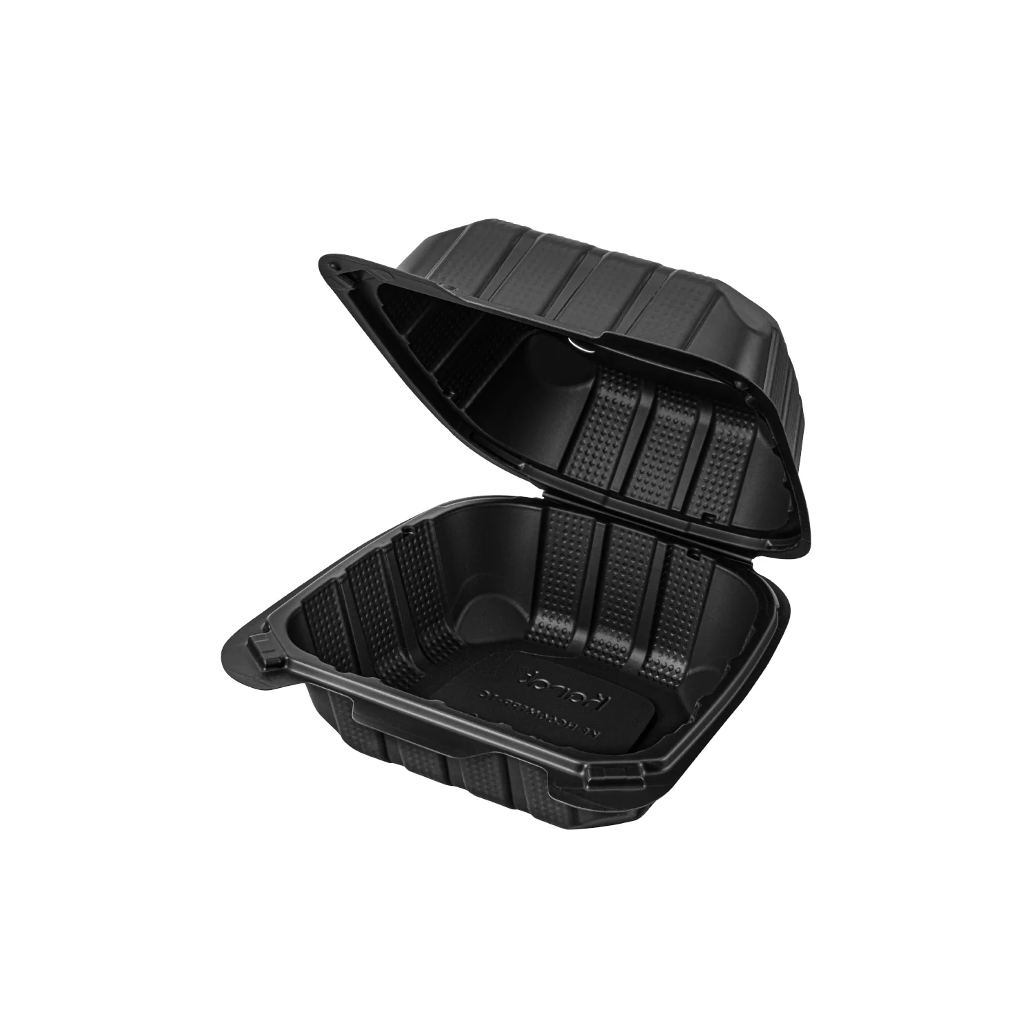 6"x6" Black Mineral Filled Hinged Container 1 Compartment