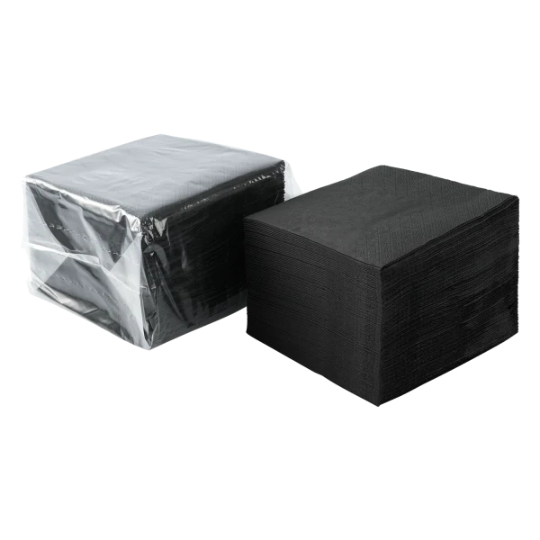 Black Beverage Napkin 2ply 9.5"x9.5"