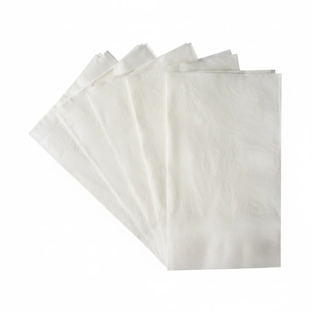White Dinner Napkin 2ply 1/8 Fold 15"x17"