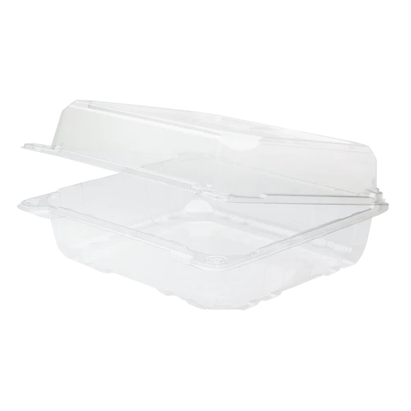 Karat 8"x8" PET Clear Hinged Container (1 Compartment)