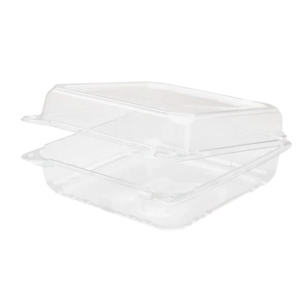 Karat 9"x9" PET Clear Hinged Container (1 Compartment)