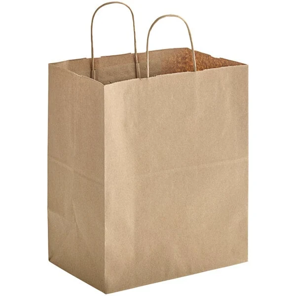 Kraft Paper Handle Bag 10"x6.7"x12"