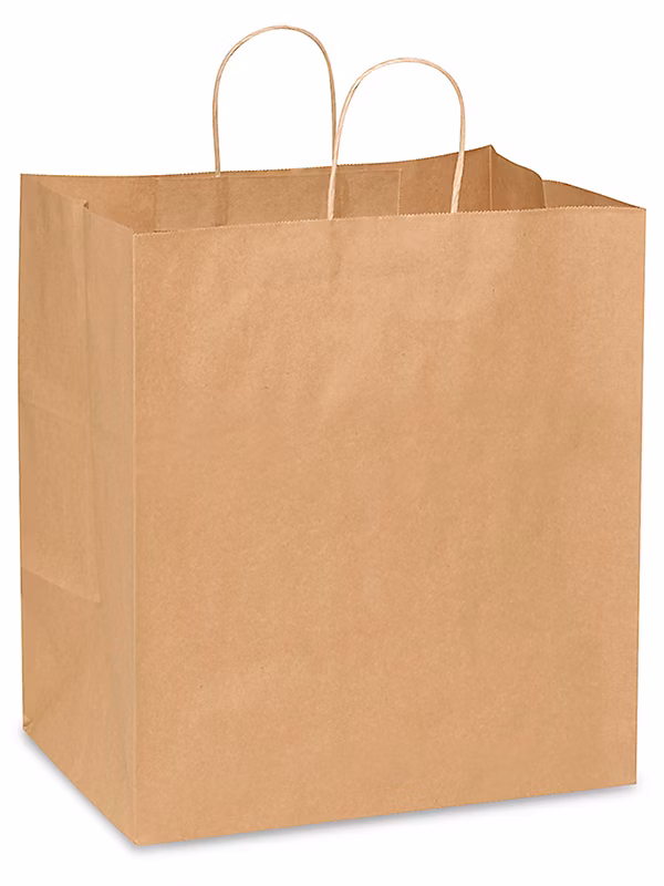 Kraft Paper Handle Bag 12"x9"x15"