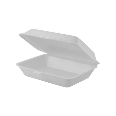 Reyma 9"x6"x5" White Foam Hinged Container