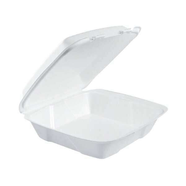 Reyma 9"x9" White Foam Hinged Container 1 Compartment