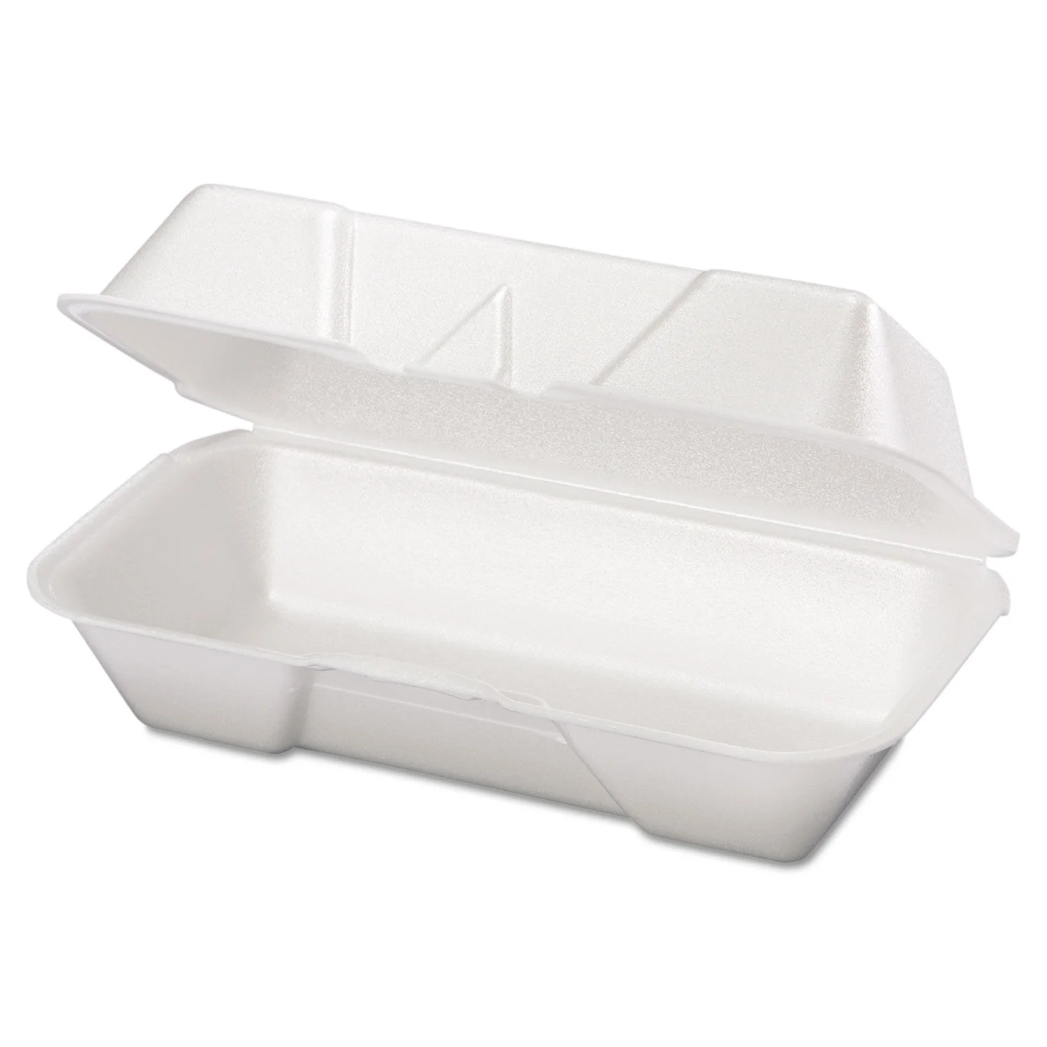 Reyma 9"x5"x3" White Foam Hinged Hoagie Container