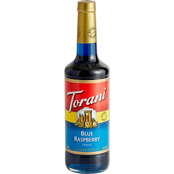 Torani Blue Raspberry Flvaoring Syrup Glass Bottle 750ml