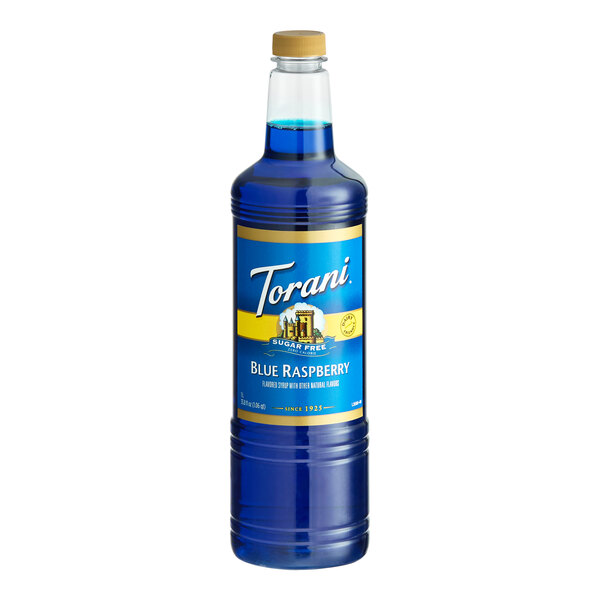 Torani (Sugar-Free) Blue Raspberry Flavoring Syrup Plastic Bottle 1 Liter