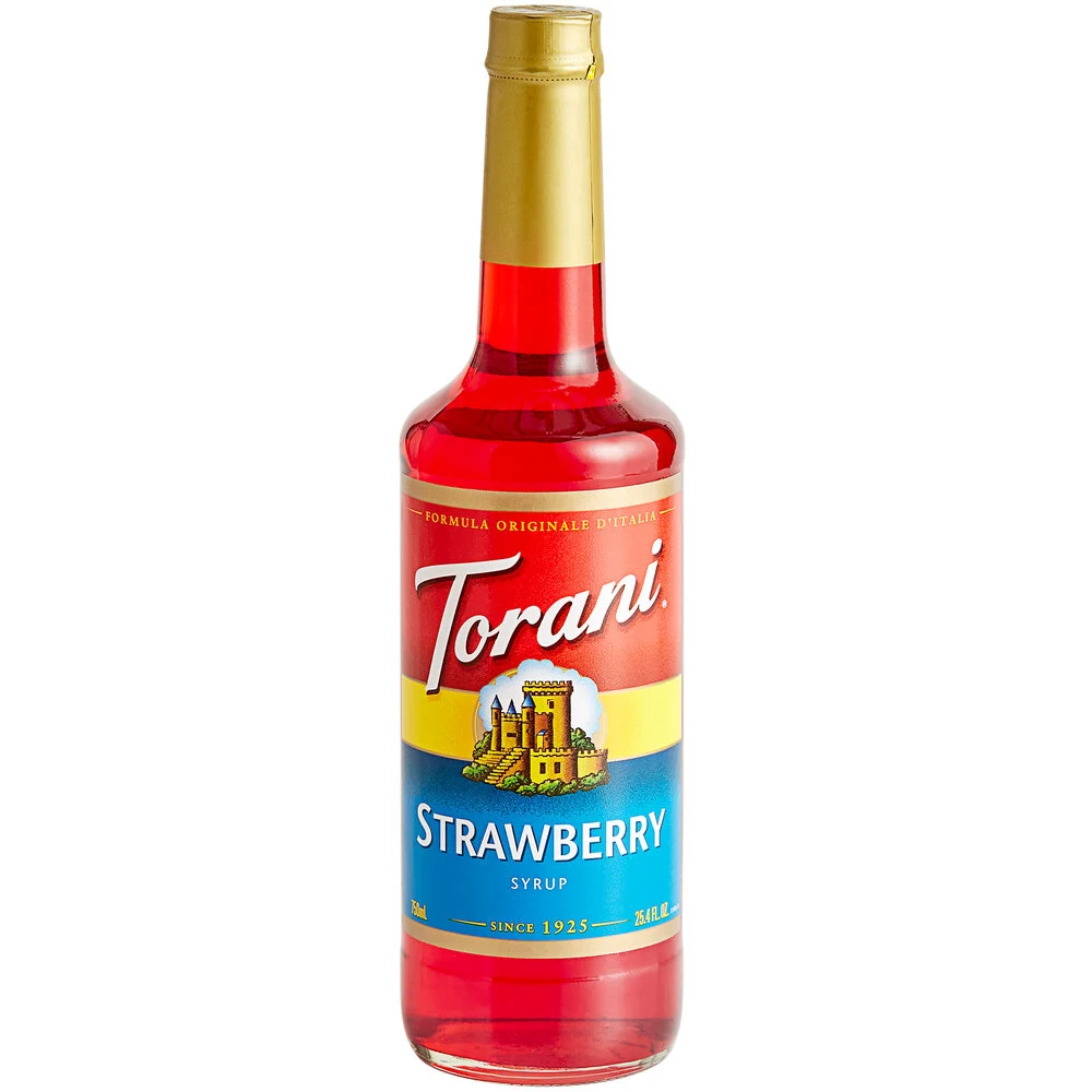Torani Strawberry Flavoring Syrup Glass Bottle 750ml