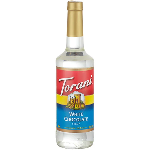 Torani White Chocolate Flavoring Syrup Glass Bottle 750ml