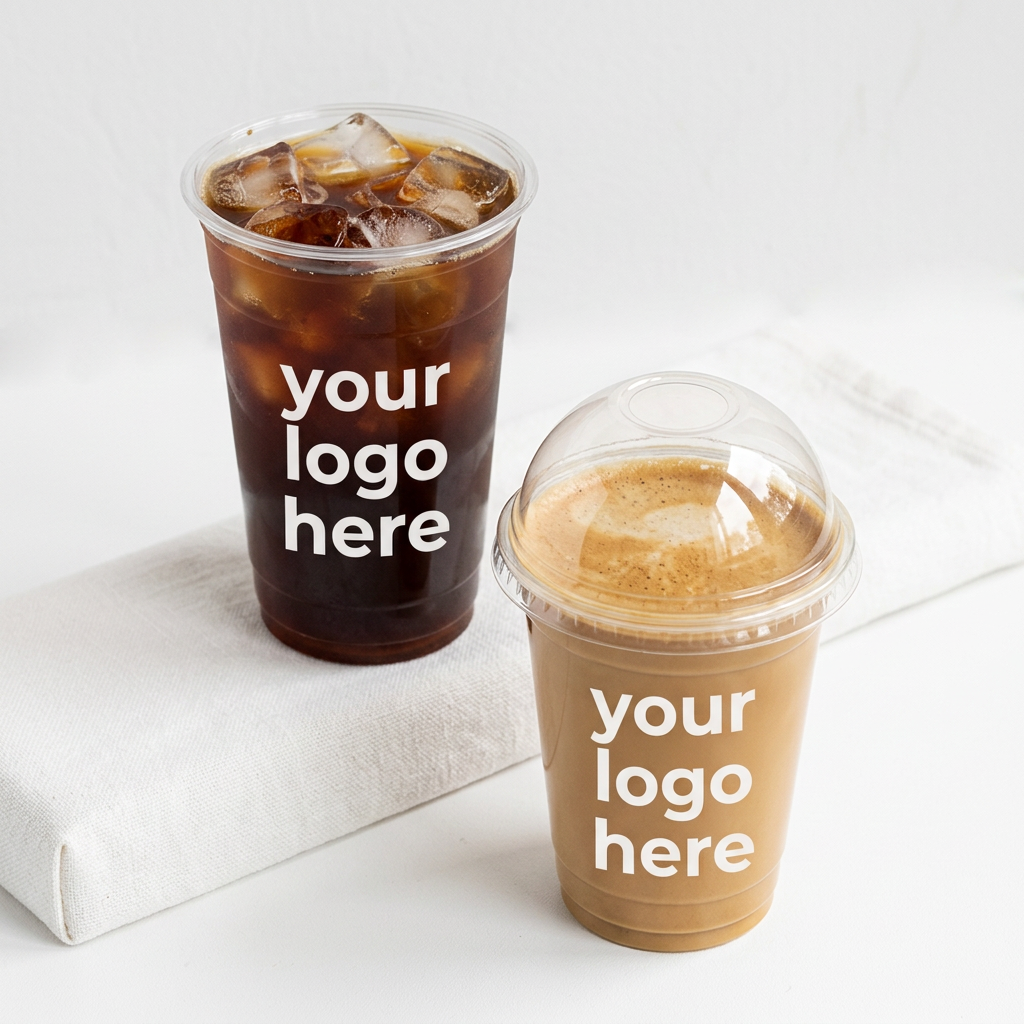 Custom printed cups with your logo here branding